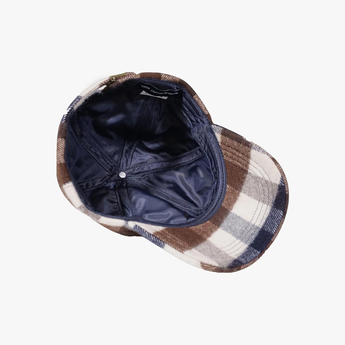 Cappello con visiera a quadri in lana