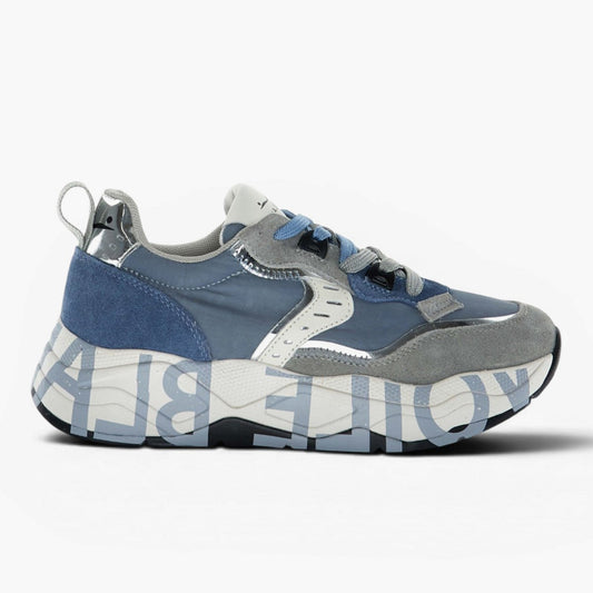 Sneaker in pelle e tessuto avio