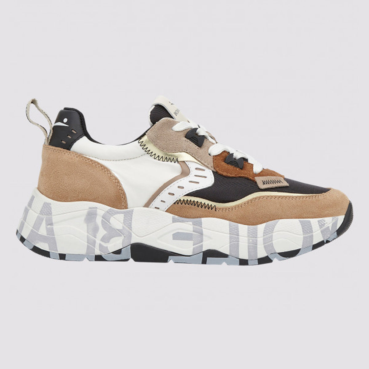 Sneaker in pelle e tessuto