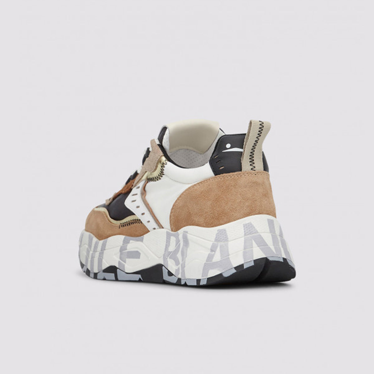 Sneaker in pelle e tessuto