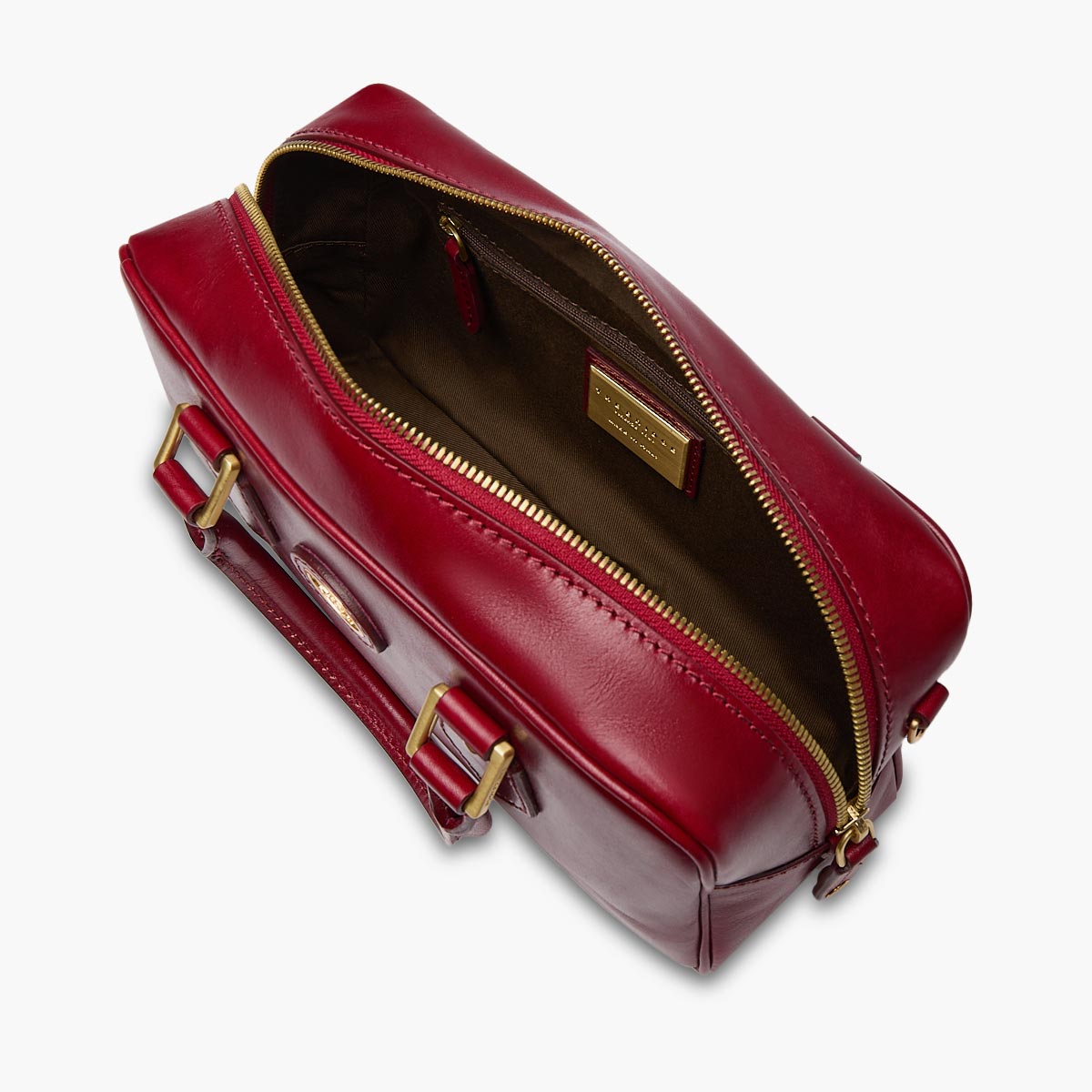 Bauletto in pelle con tracolla removibile