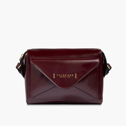 Borsa tracolla in pelle con tasca frontale