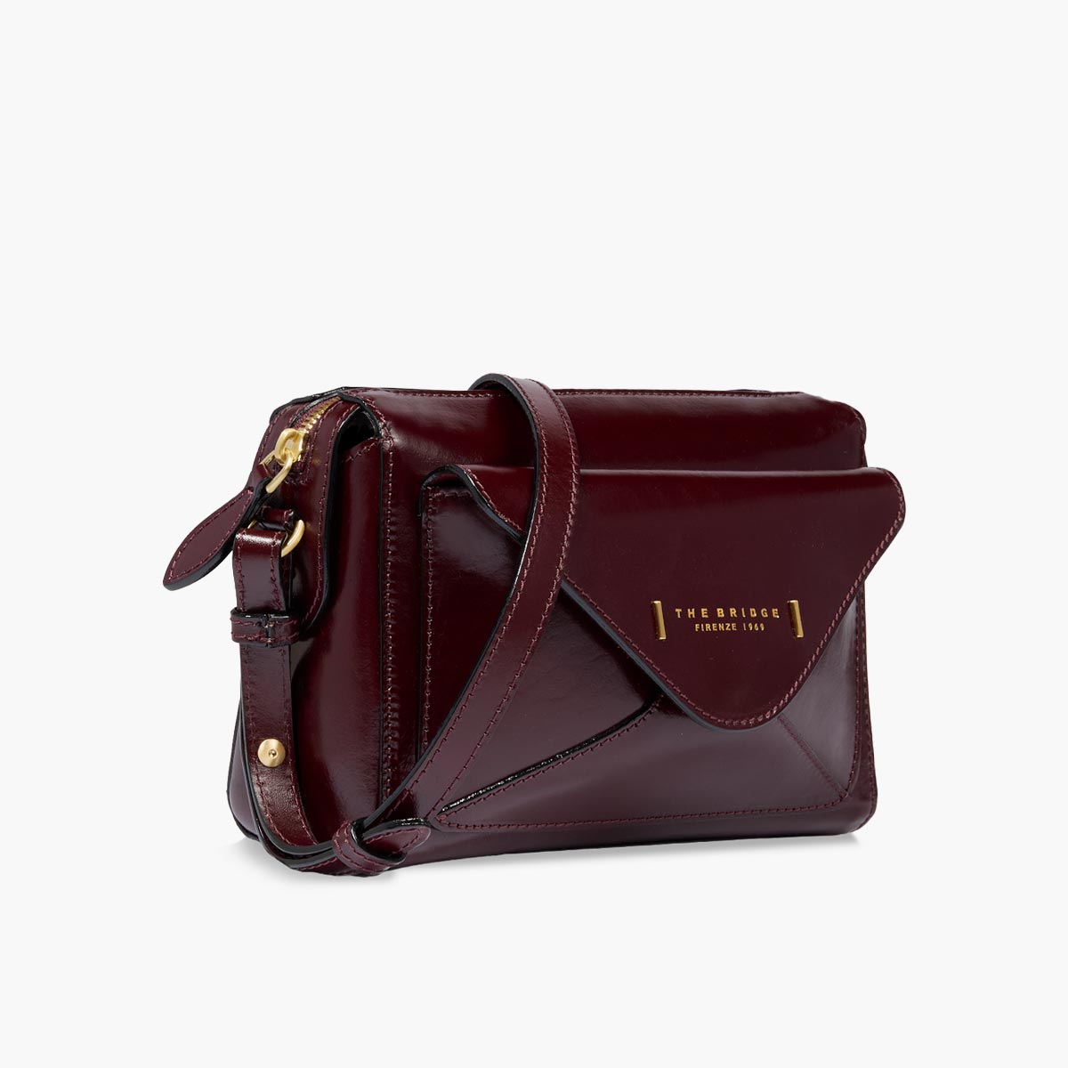 Borsa tracolla in pelle con tasca frontale