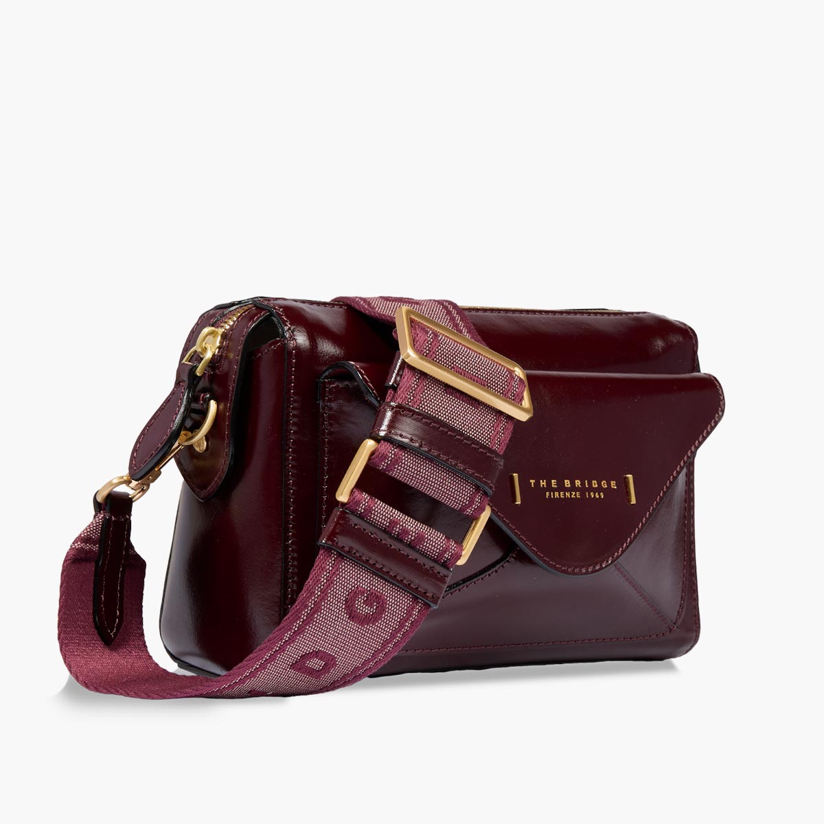 Borsa tracolla in pelle con tasca frontale