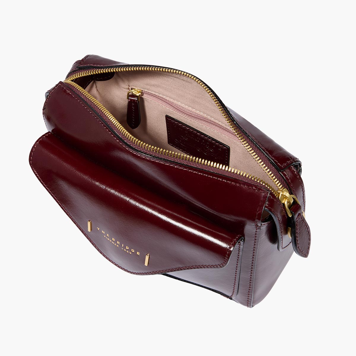 Borsa tracolla in pelle con tasca frontale