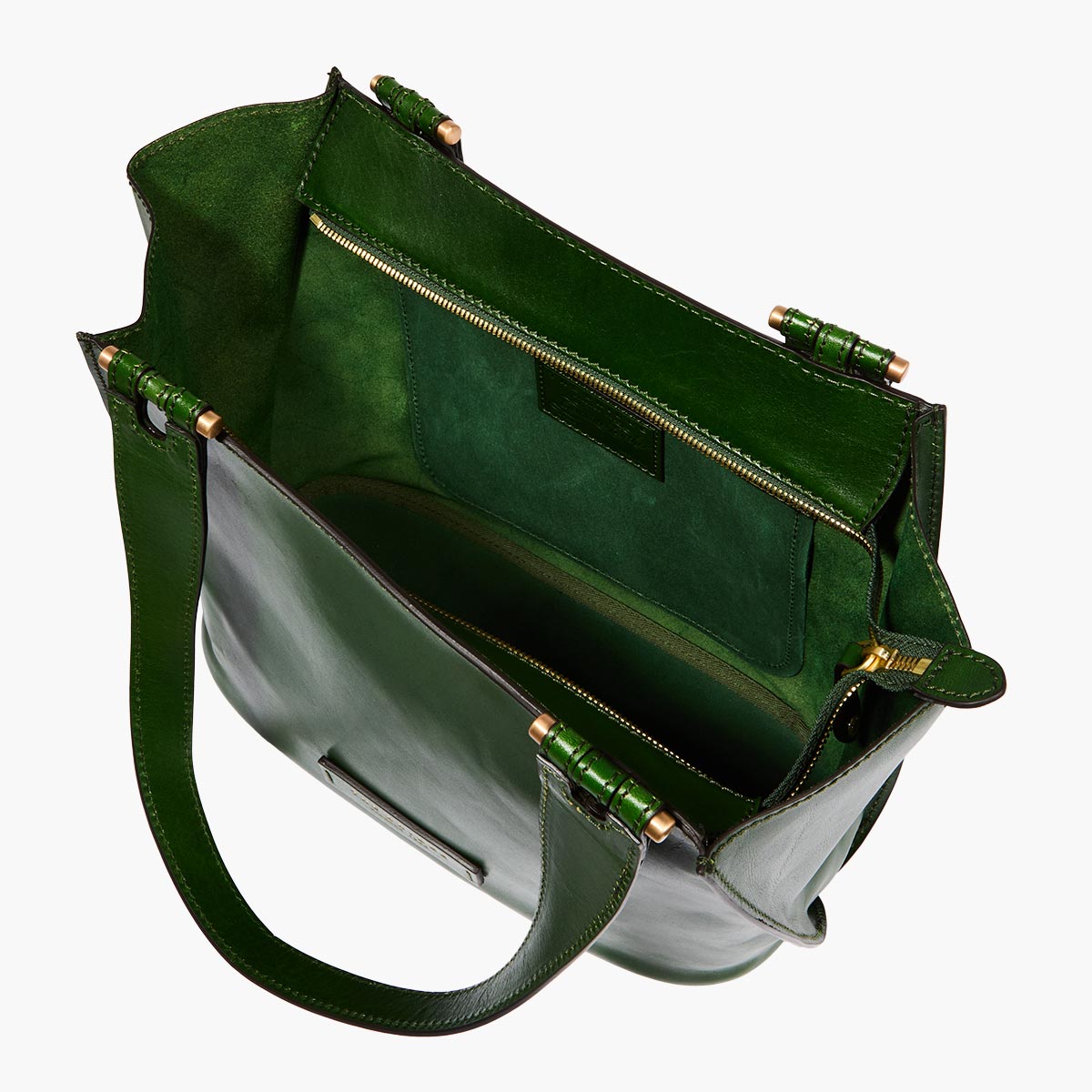 Shopper con zip verde