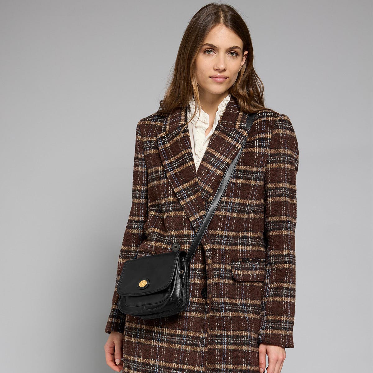 Borsa tracolla in pelle a scomparti