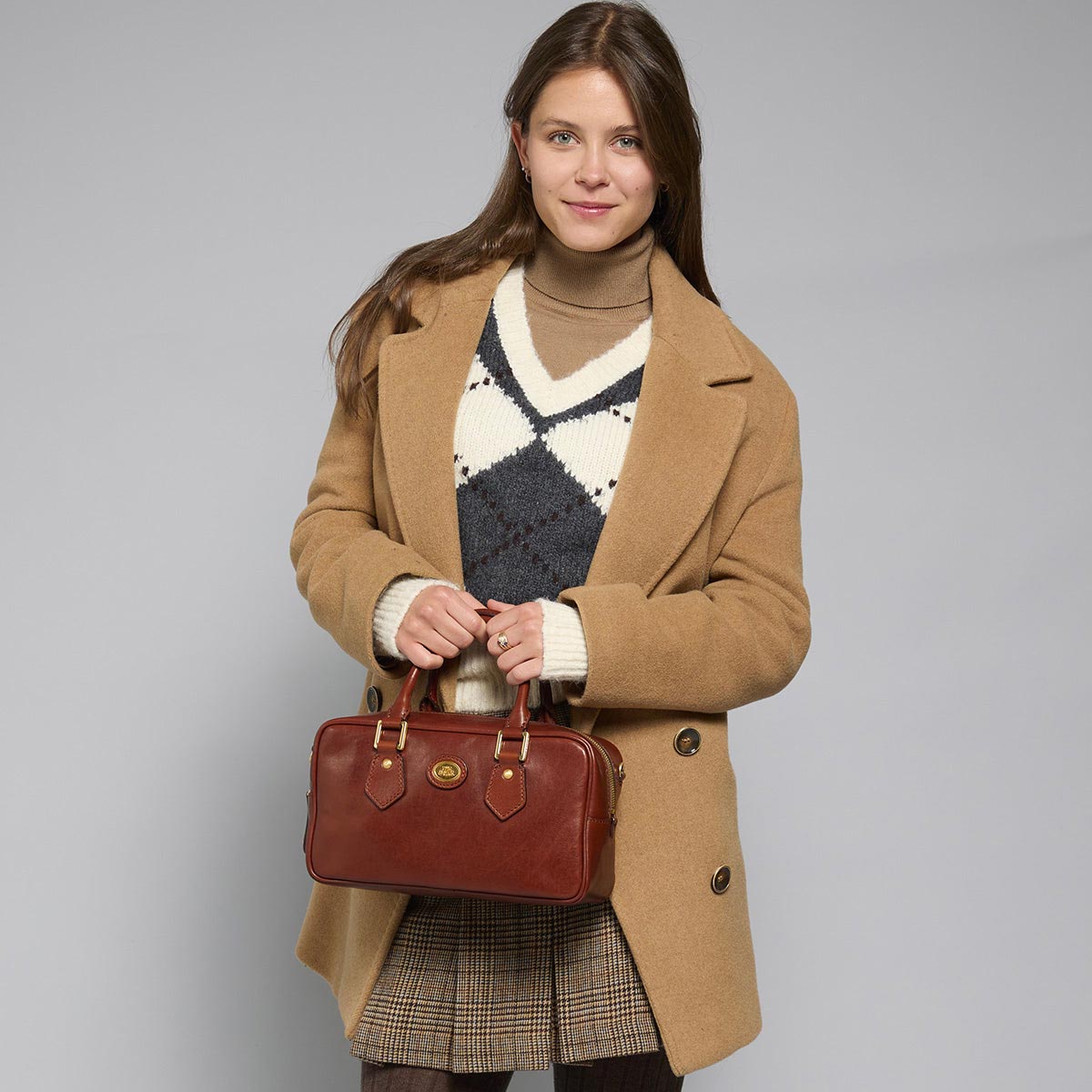 Bauletto in pelle con tracolla removibile