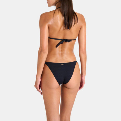 Bikini tessuto goffrato nero