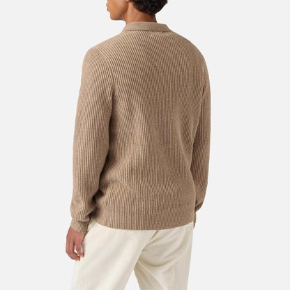 Maglione colletto a polo in lana