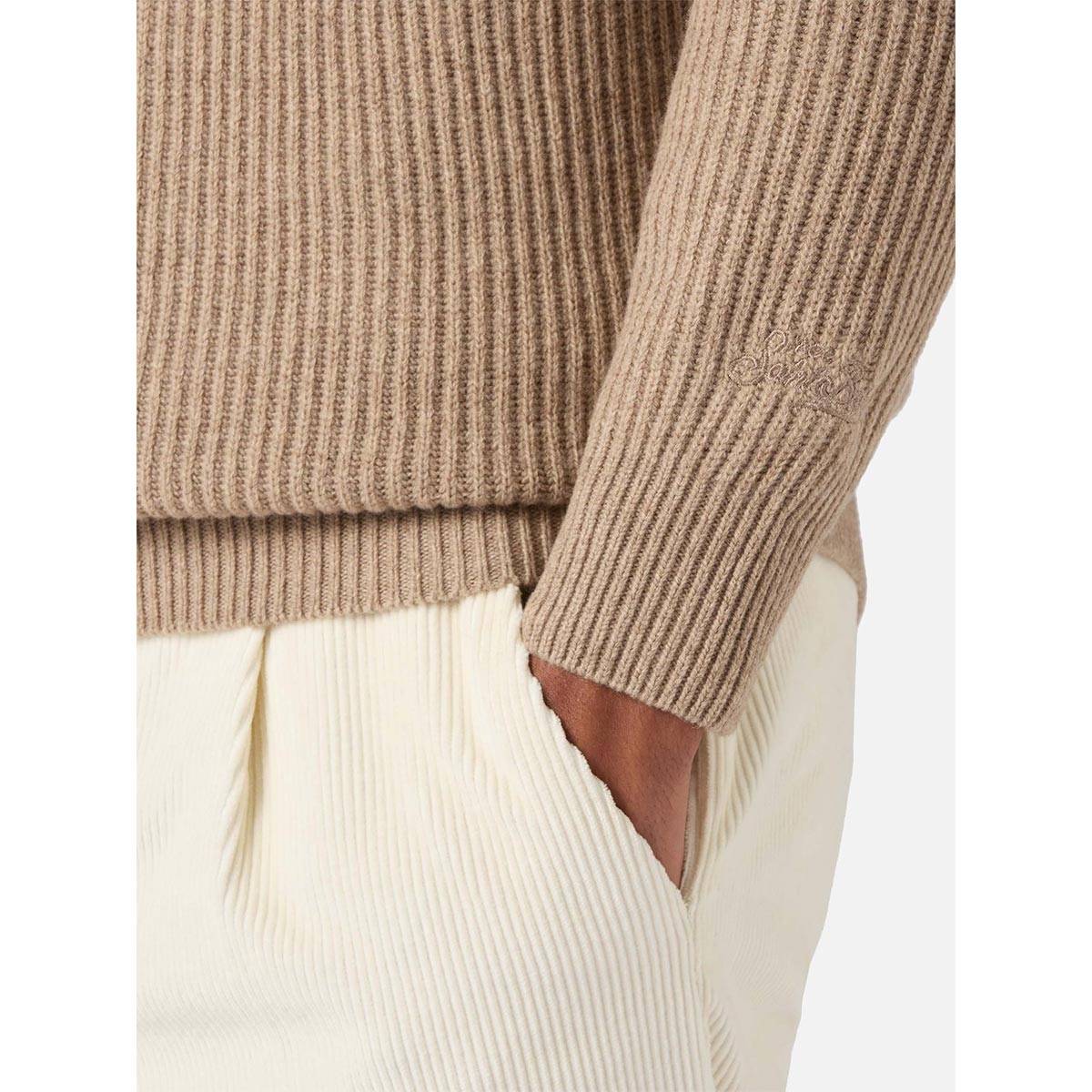 Maglione colletto a polo in lana