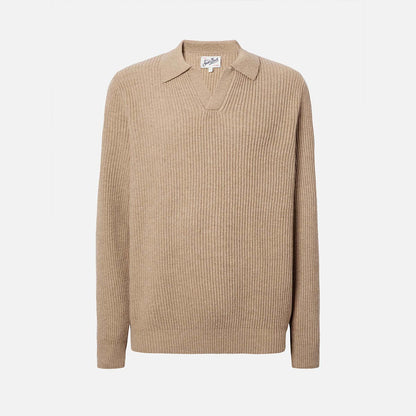 Maglione colletto a polo in lana