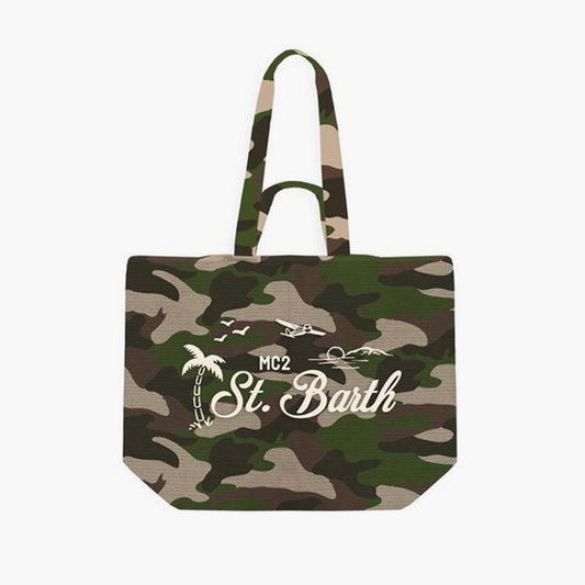 Borsa shopper mimetica in cotone