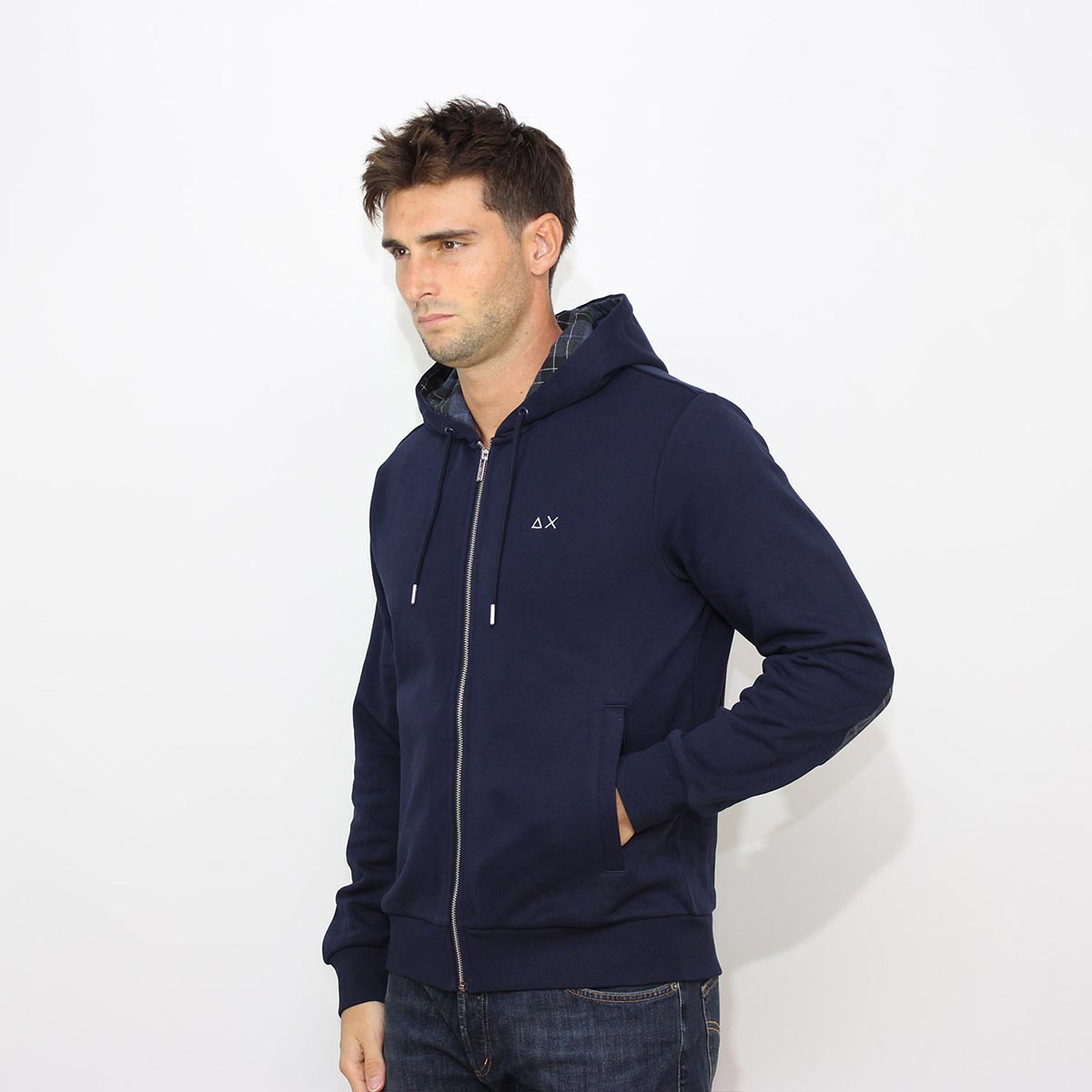 Felpa in cotone con cappuccio