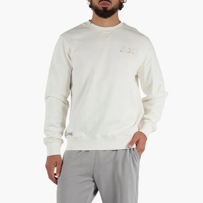 Felpa girocollo in cotone effetto vintage