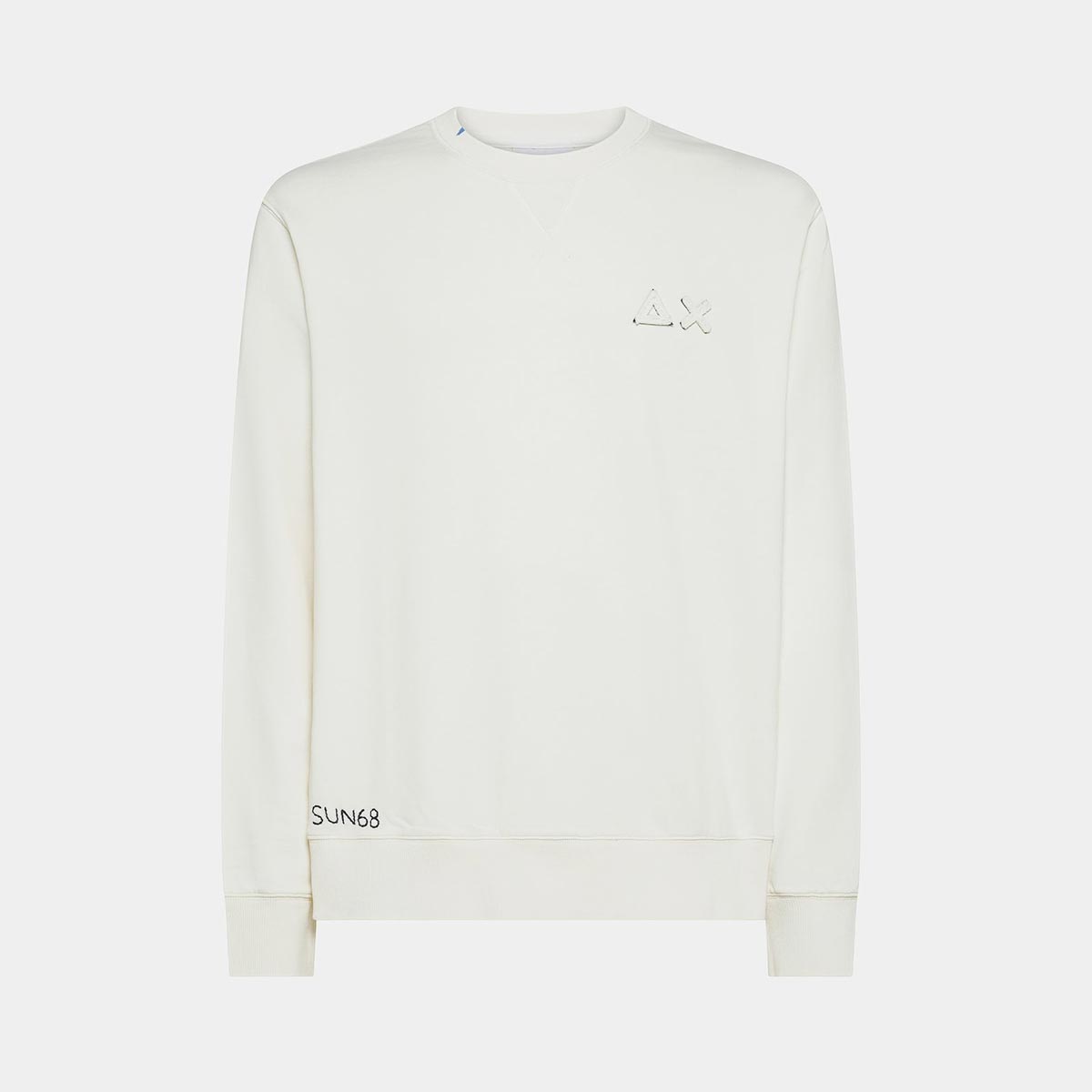 Felpa girocollo in cotone effetto vintage