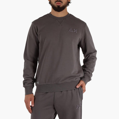 Felpa girocollo in cotone effetto vintage