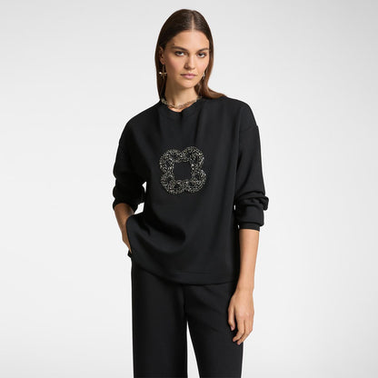 Felpa con maxi ricamo Monogram