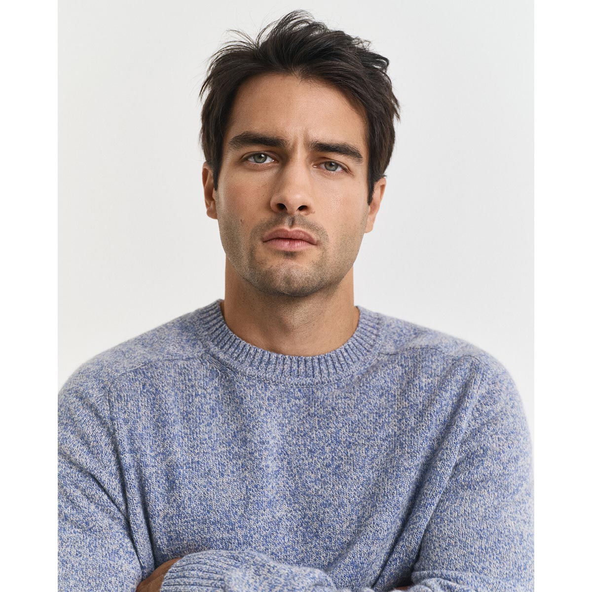Maglia girocollo in misto lana mélange