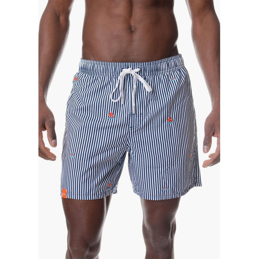 Boxer mare a righe con ricami