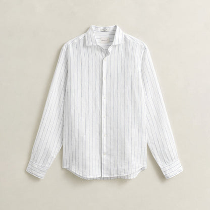 Camicia a righe in lino
