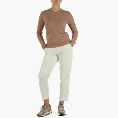 Maglione in lana e cashmere a trecce