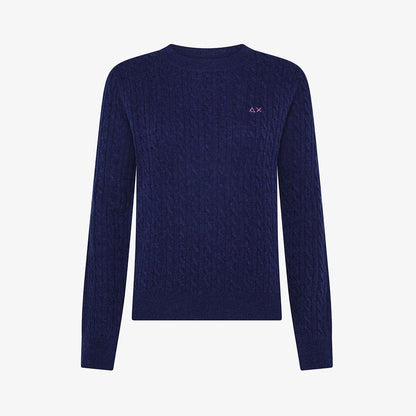 Maglione in lana e cashmere a trecce