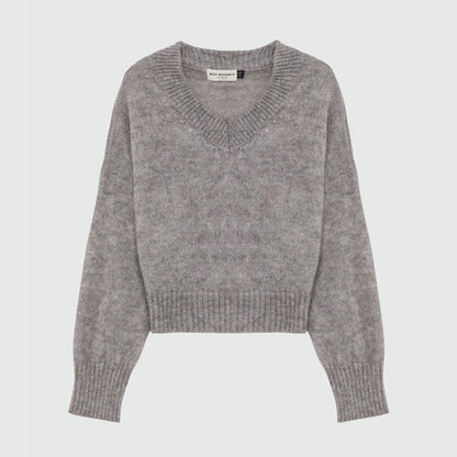 Maglione scollo a V in mohair