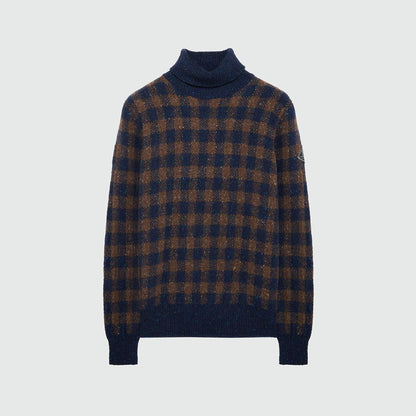 Maglione collo alto check