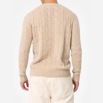 Maglione a trecce in lana