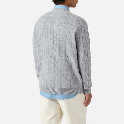 Maglione a trecce in lana