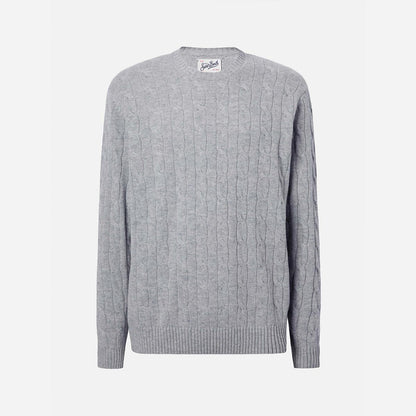 Maglione a trecce in lana