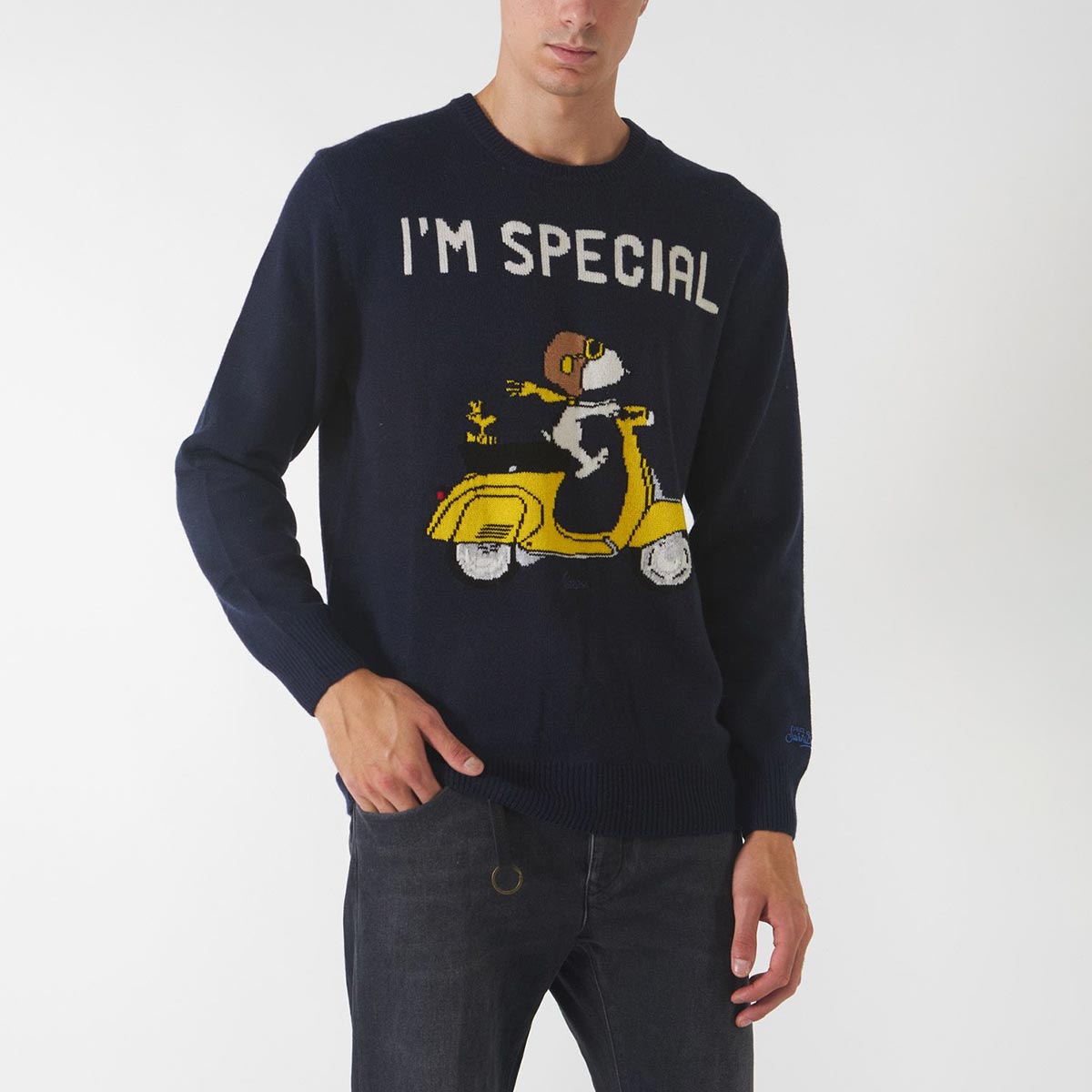 Maglione Snoopy " i'm special" blu