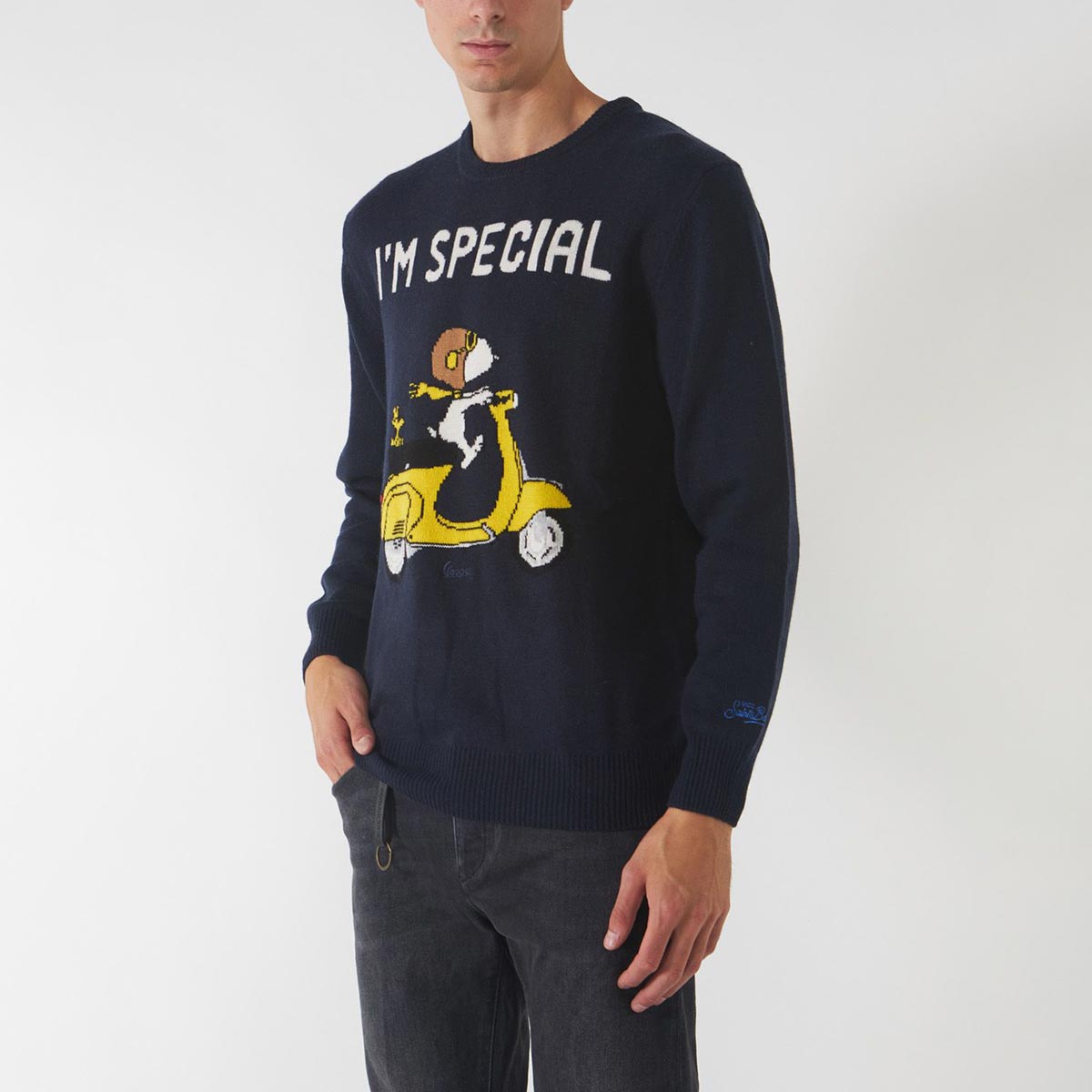 Maglione Snoopy " i'm special" blu