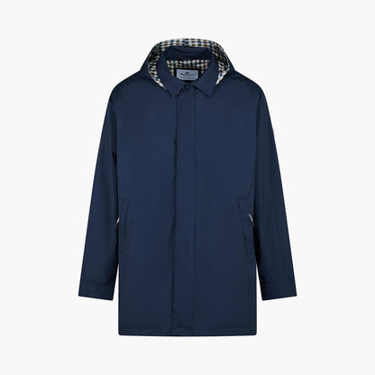 Trench impermeabile con cappuccio removibile