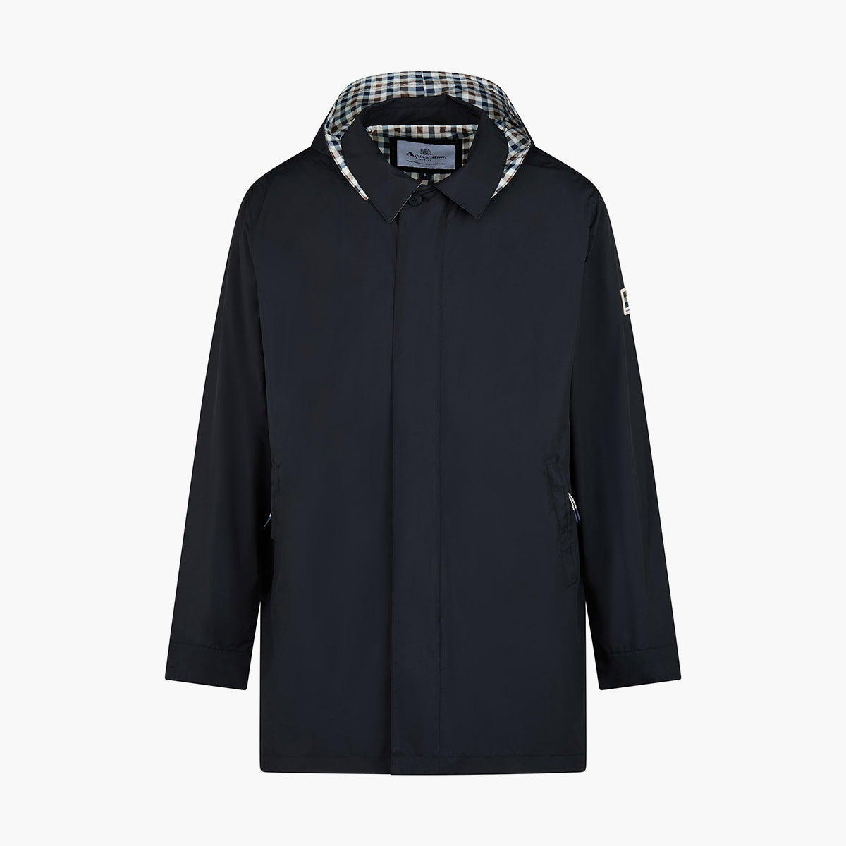 Trench impermeabile con cappuccio removibile