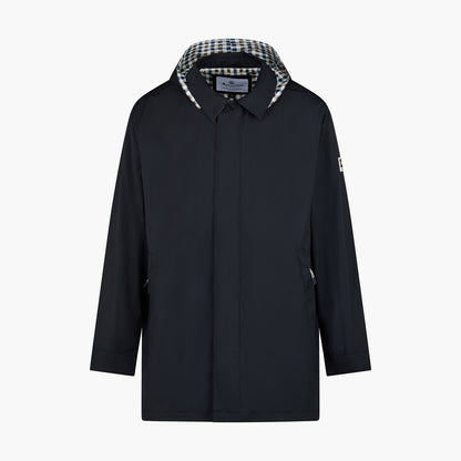 Trench impermeabile con cappuccio removibile