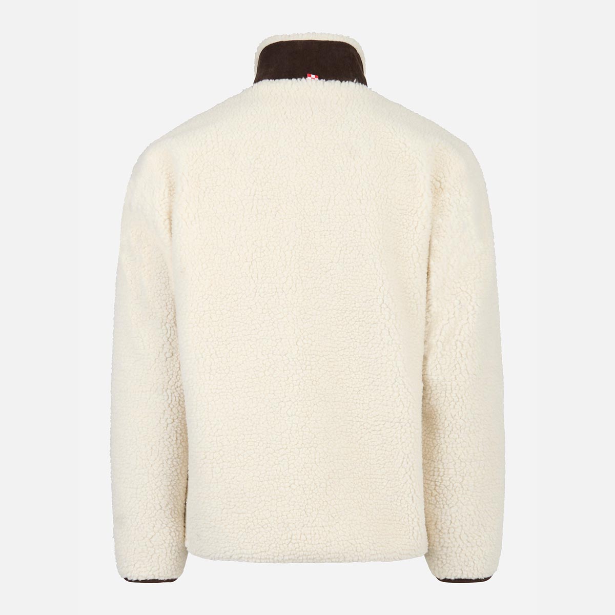 Giacca in teddy bianco con taschino