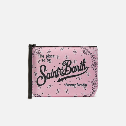 Pochette stampa bandana rosa