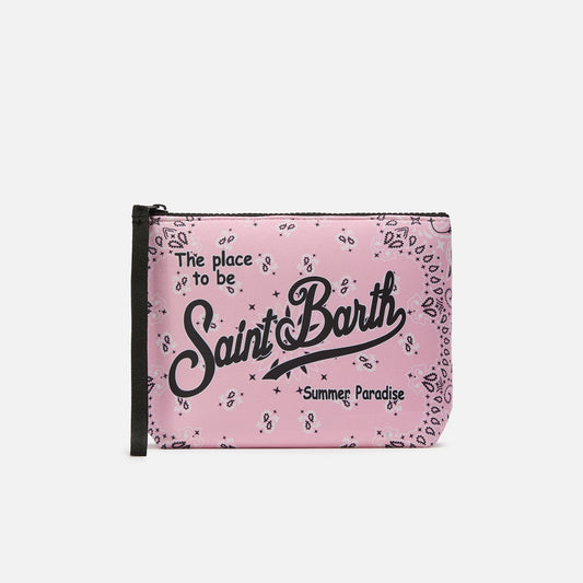 Pochette stampa bandana rosa