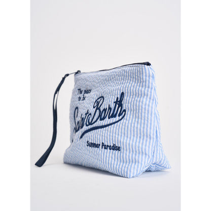 Pochette tessuto goffrato a righe