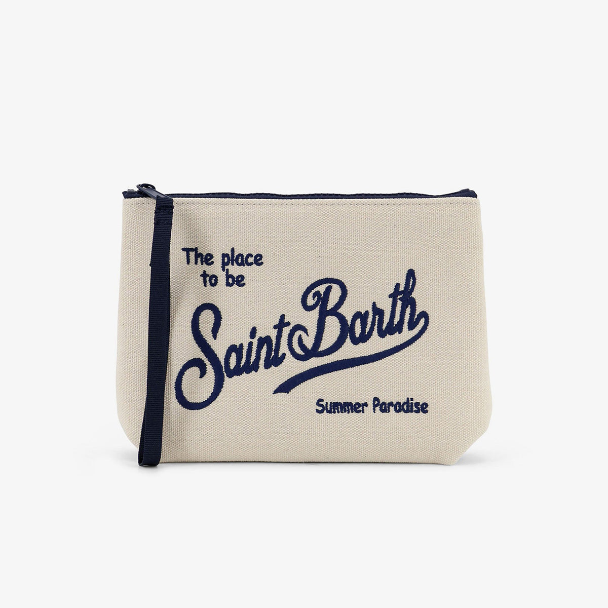 Pochette in canvas di cotone bianca