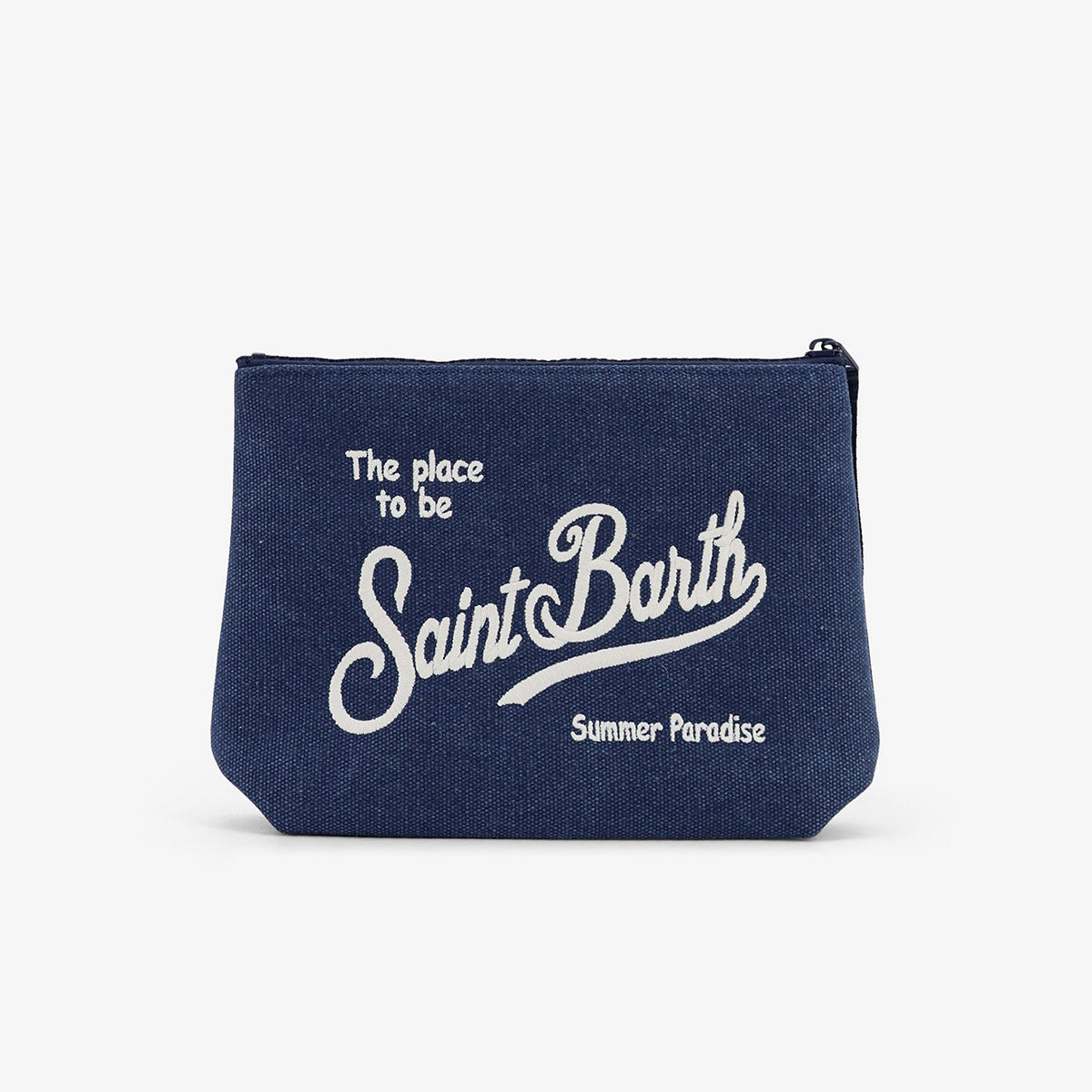 Pochette in canvas di cotone blu
