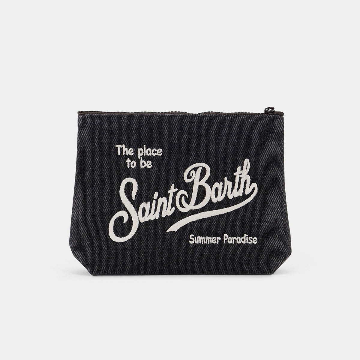 Pochette in canvas di cotone nera
