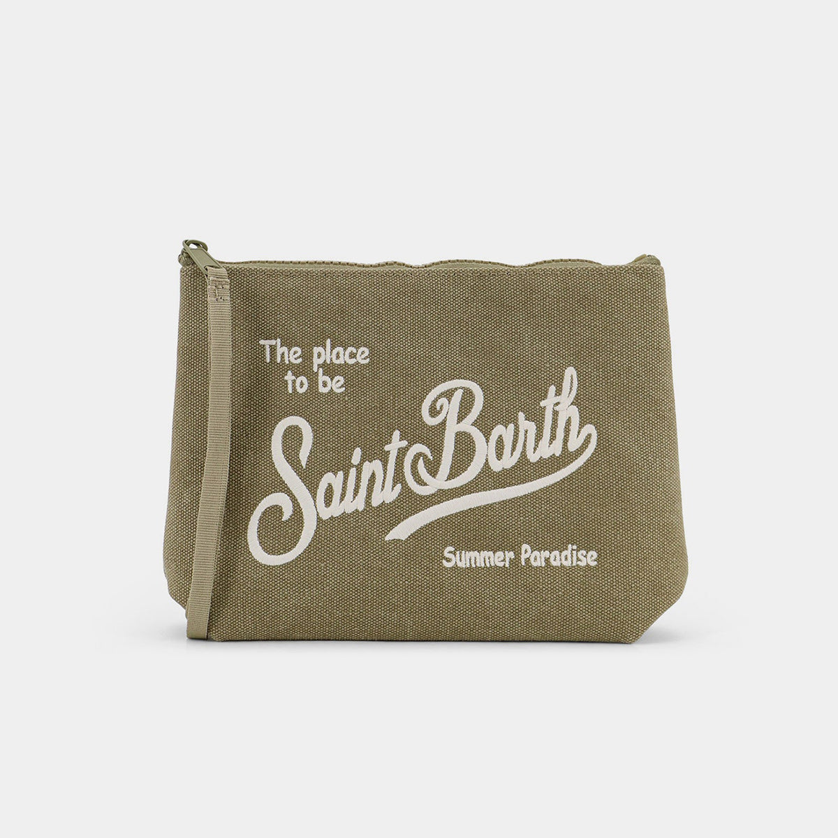 Pochette in canvas di cotone verde
