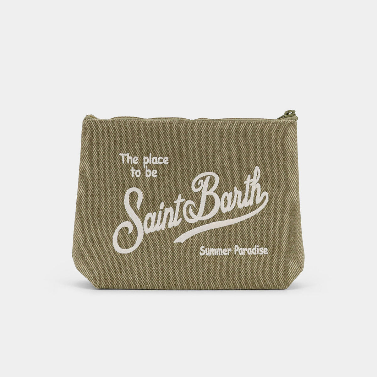 Pochette in canvas di cotone verde