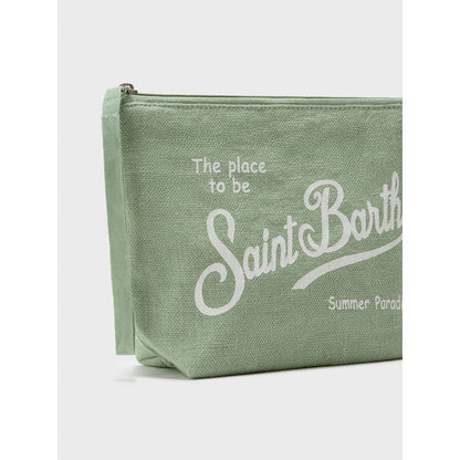 Pochette in lino verde