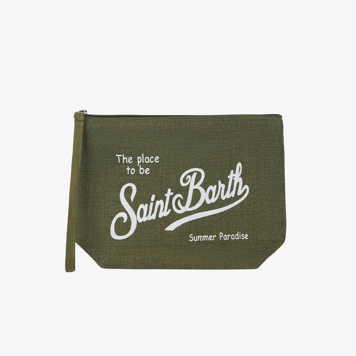 Pochette in lino verde