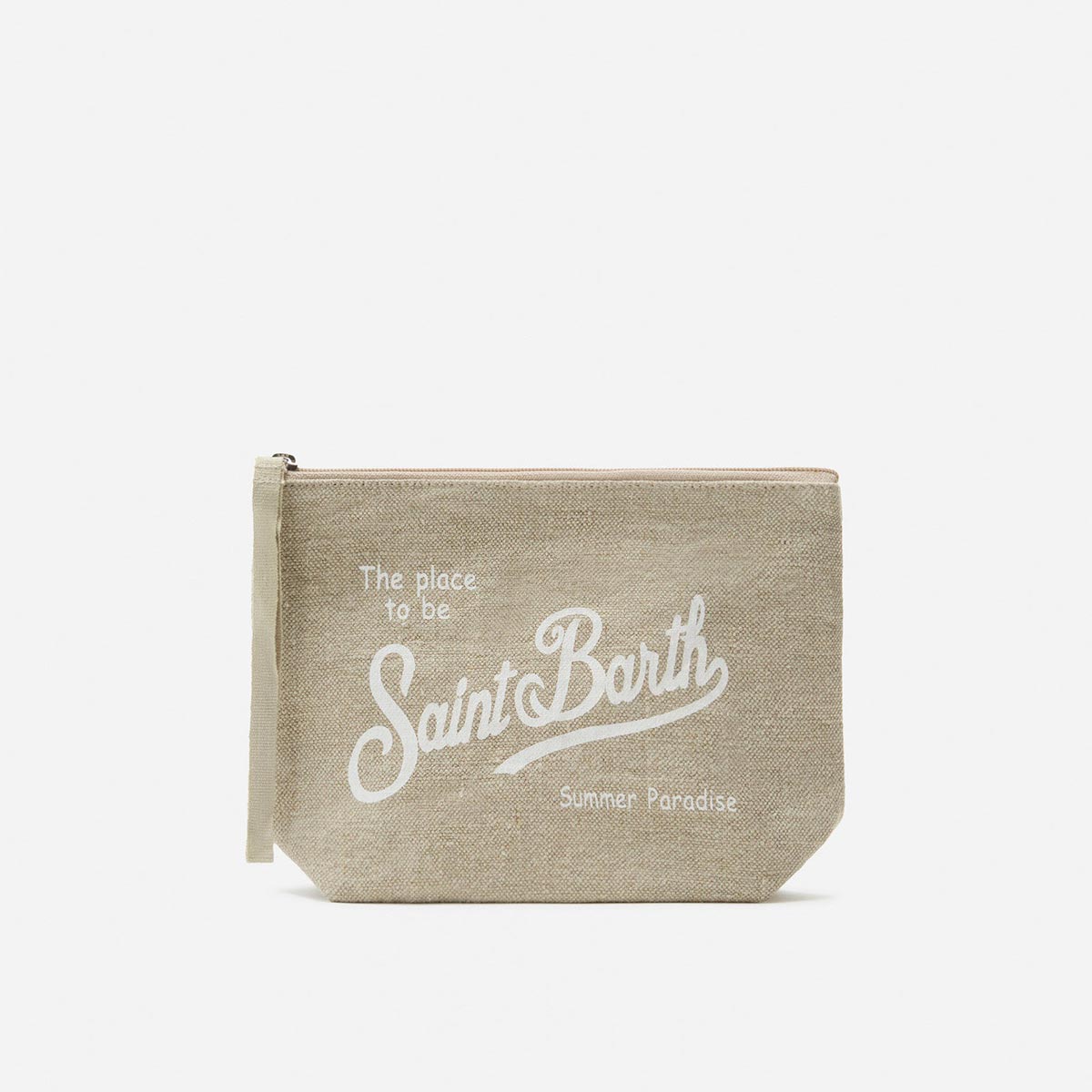 Pochette in lino beige