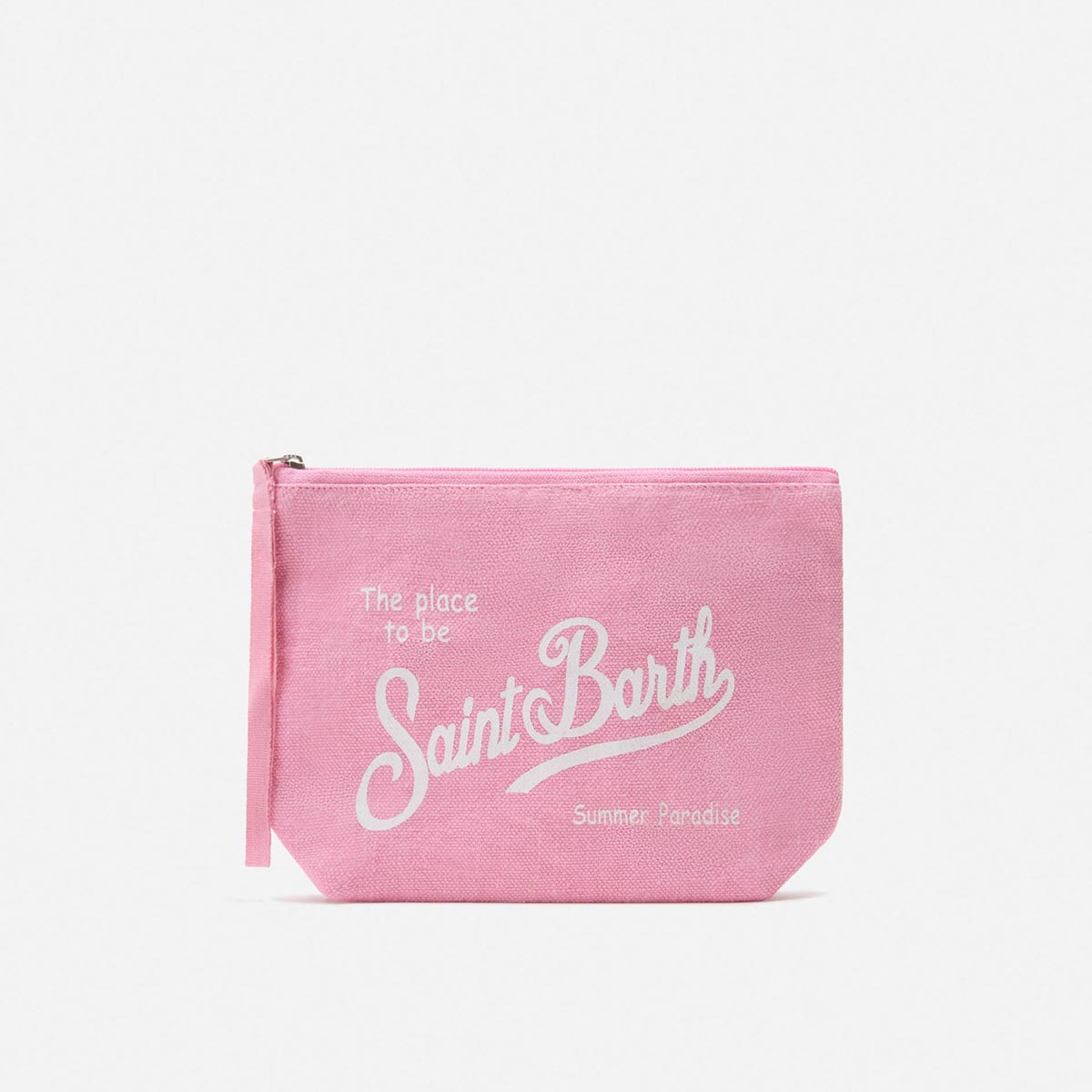 Pochette in lino rosa